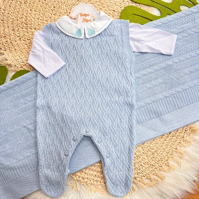 Saída de Maternidade Théo - Azul Bebê Saída de Maternidade Théo - Azul Bebê